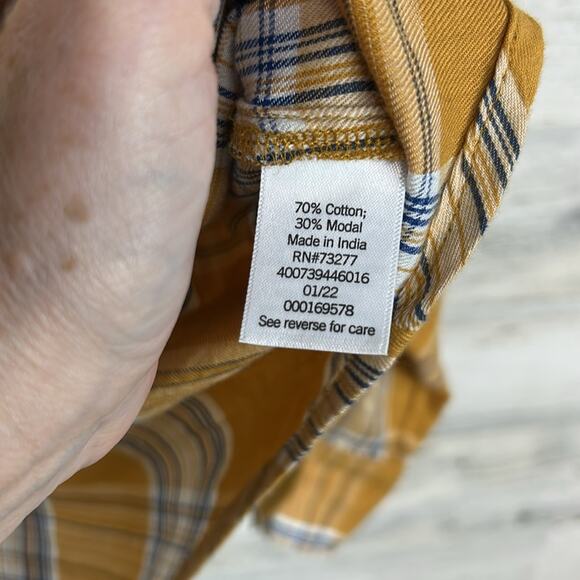 SO Womens Button Down Plaid Shirt Long Sleeve Yellow Plaid XXL - Picture 6 of 7